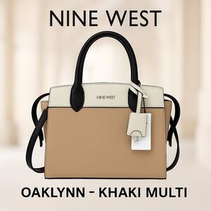 👜 Nine West Oaklynn Satchel - Khaki Multi - NWT